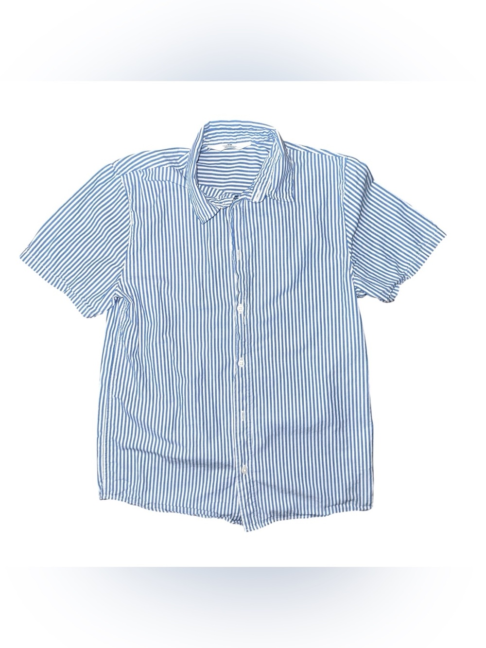 H&M Blue White Vertical Striped Button Up Shirt